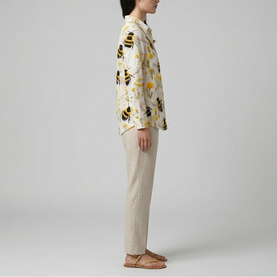 Fiorine | Golden Bee Button Blouse