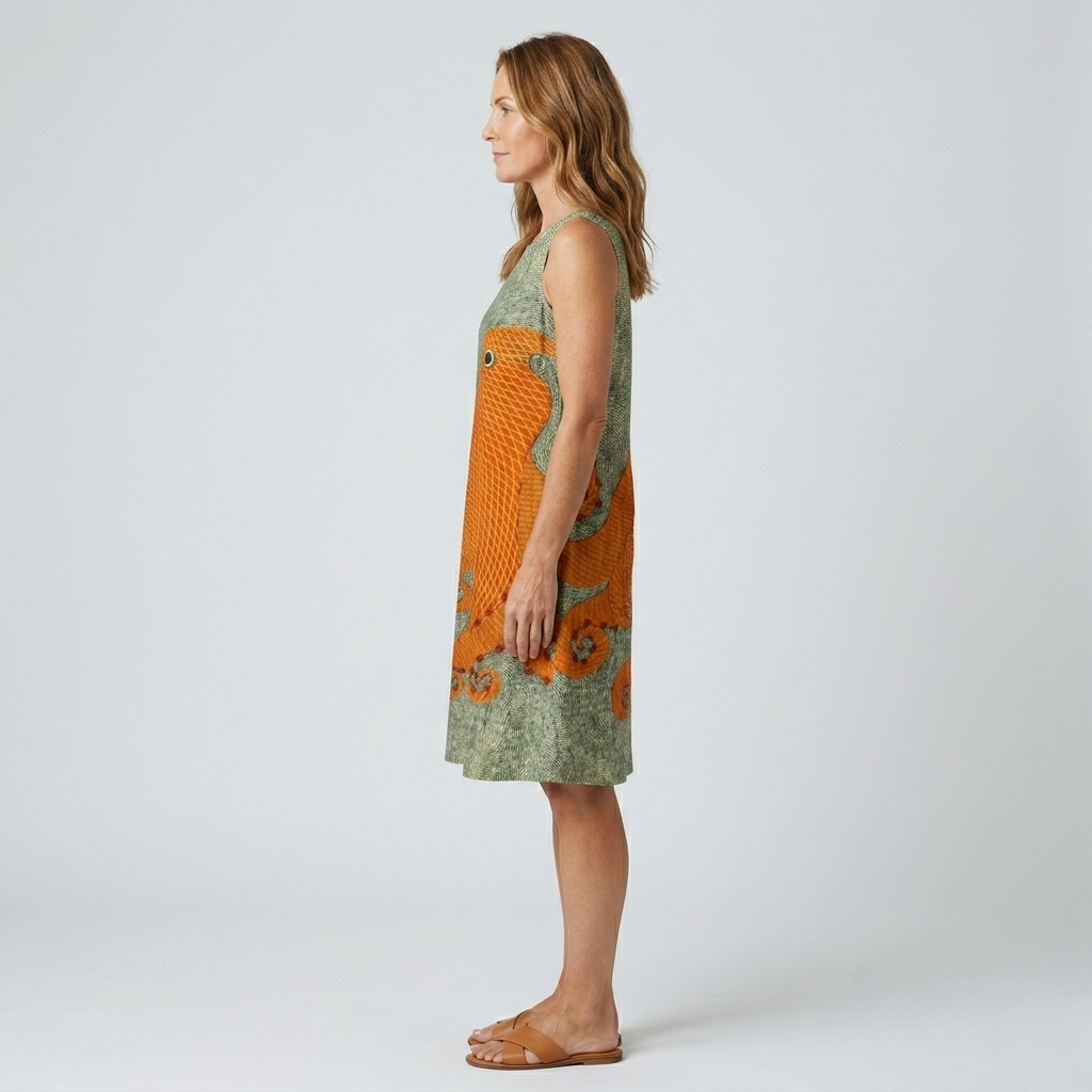 Tess | Oceanic Print Midi Dress