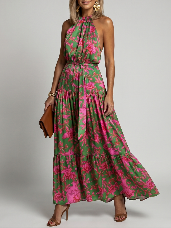 Rowen | Draped Halter Midi Dress