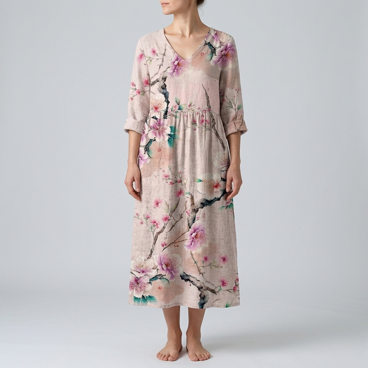 Caroline | Chic Floral Summer Midi Dress