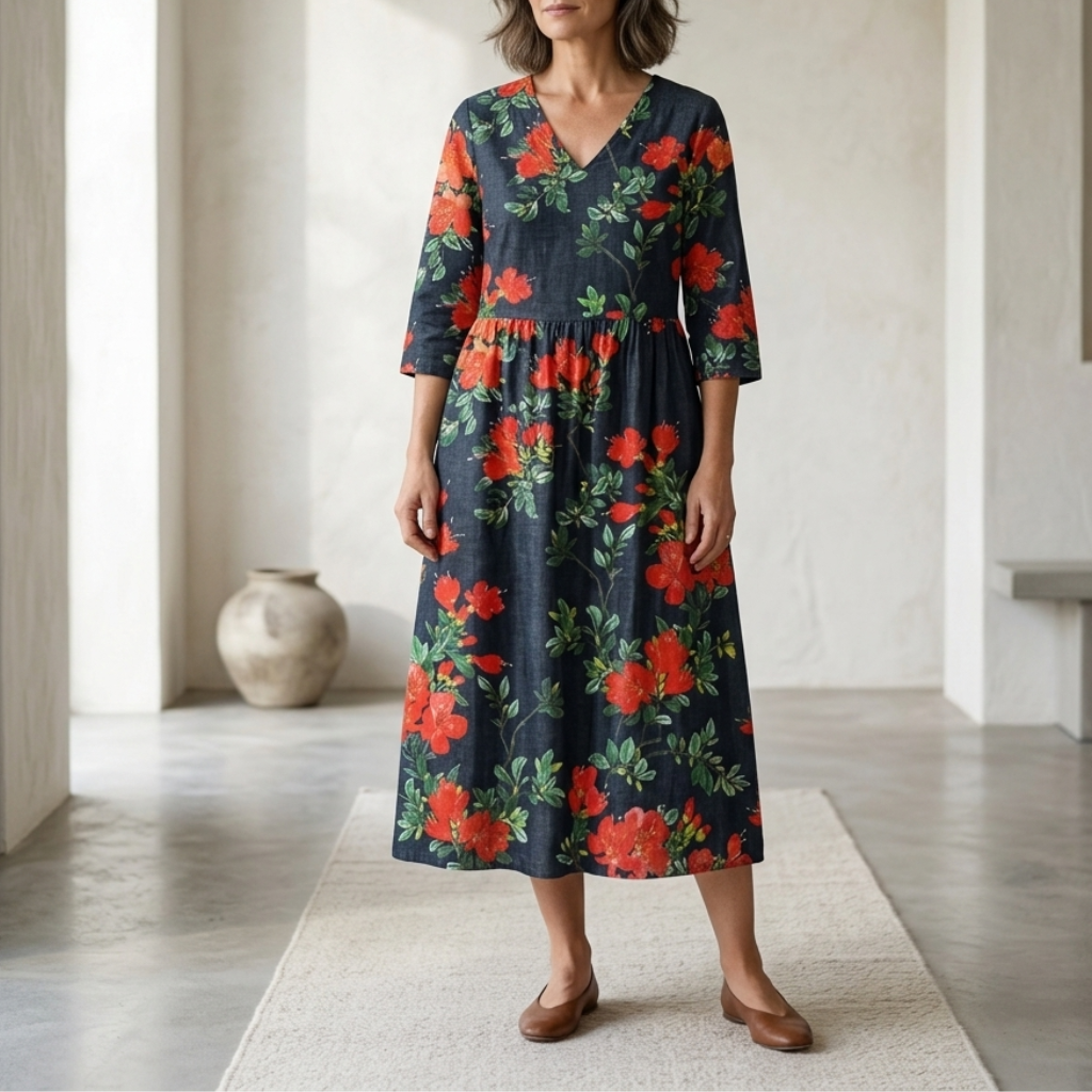 Wendy | Elegant Floral Summer Midi Dress