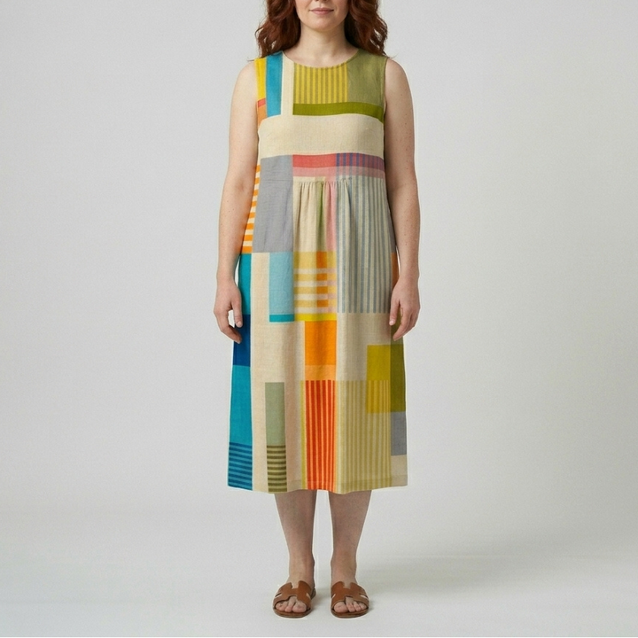 Eve | Geometric Print Midi Dress