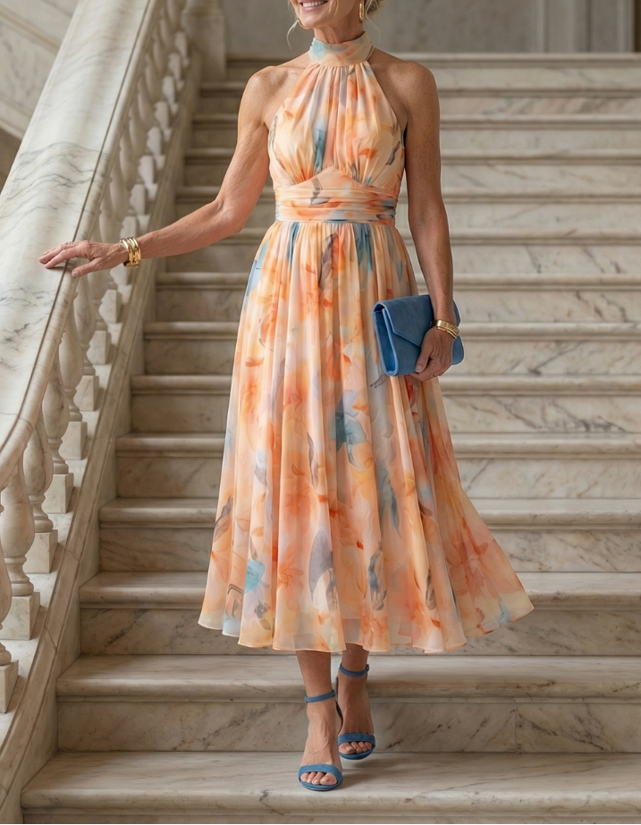 Elin | Soft Halter Midi Dress