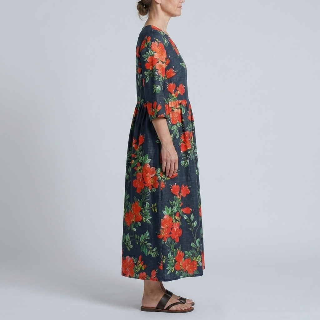 Wendy | Elegant Floral Summer Midi Dress