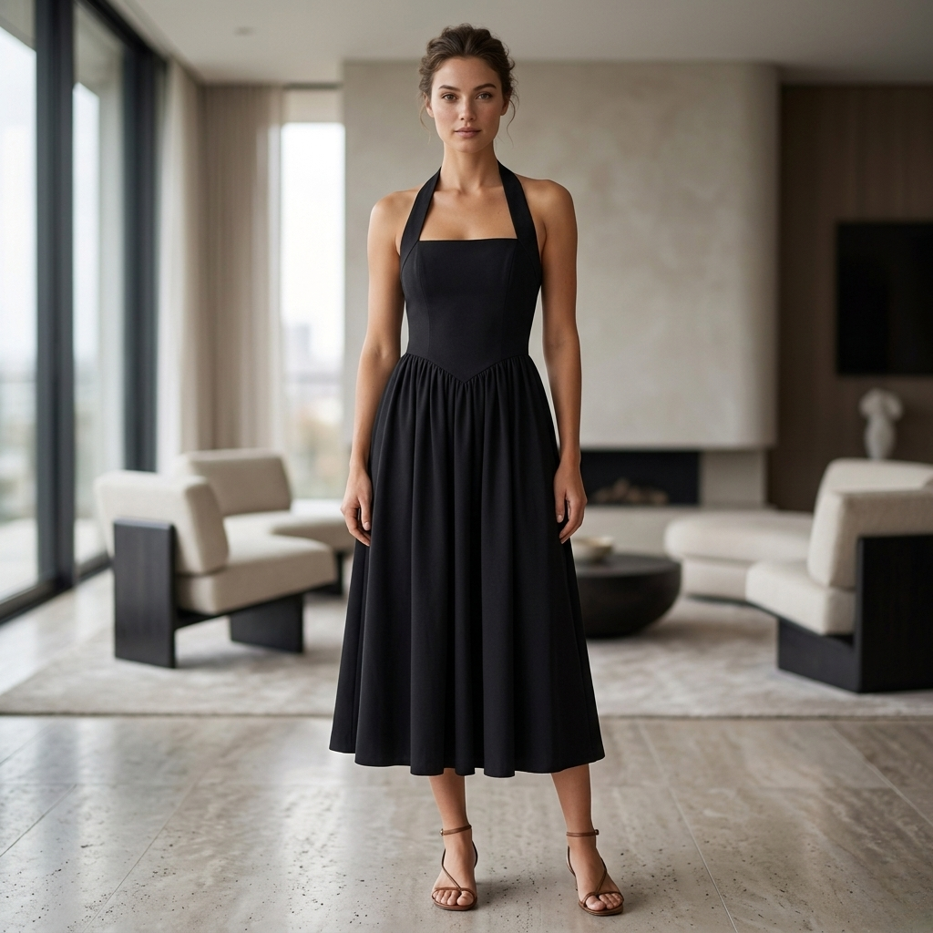 Jessa | Halter Ruched Pocket Dress
