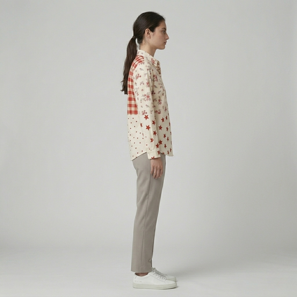 Elise | Patchwork Button Front Blouse