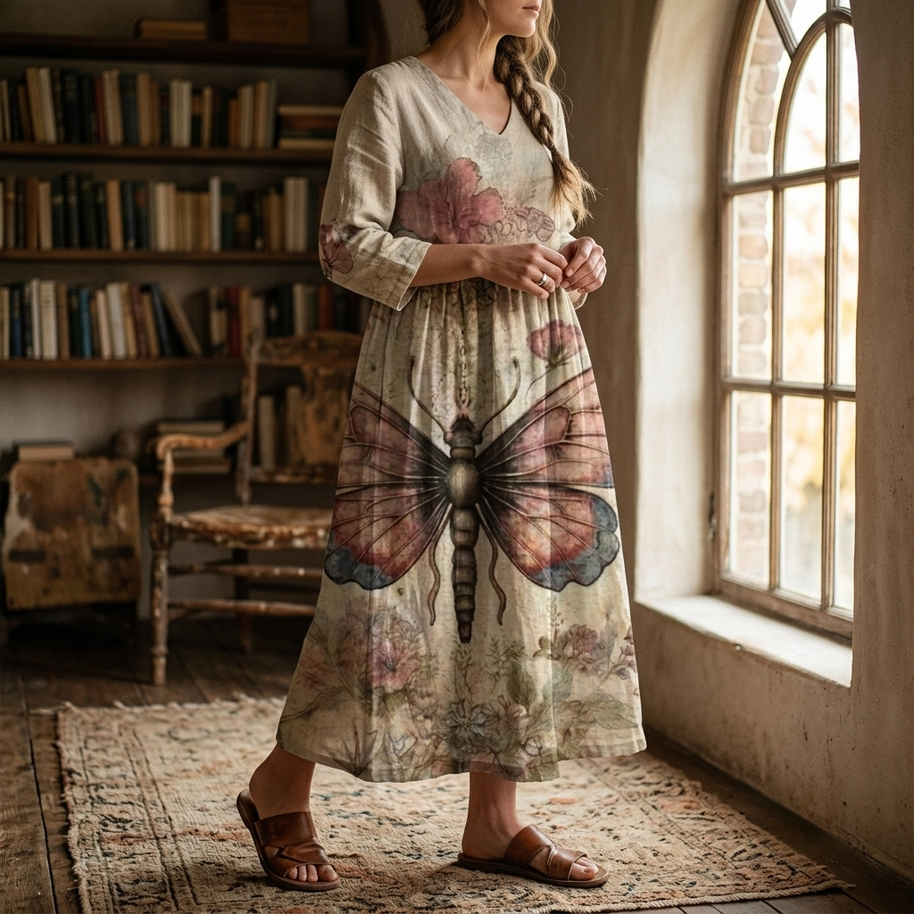 Evelyn | Floral Breeze Everyday Midi Dress