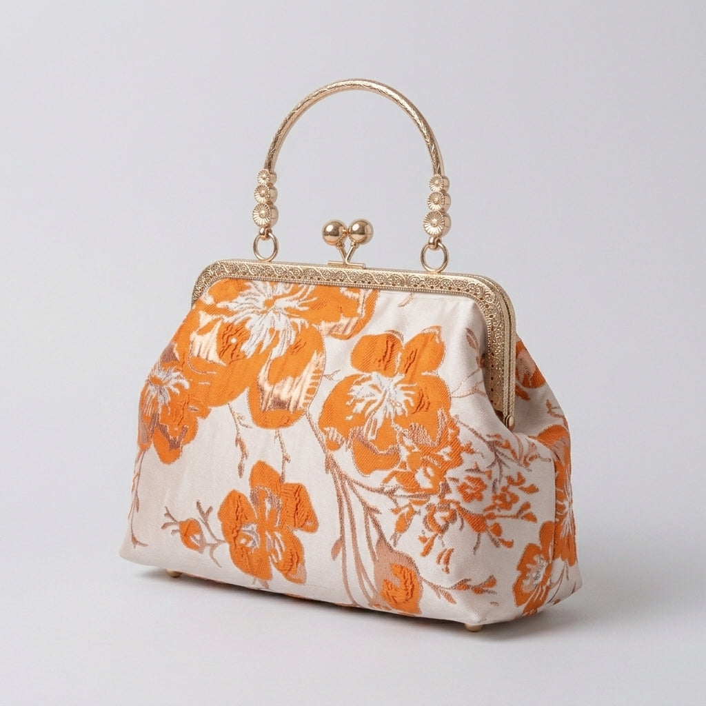 Isolde | Floral Embroidered Frame Chain Handbag
