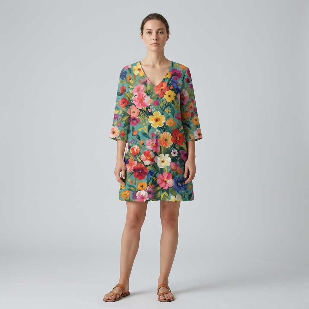 Nora | Fluid Long V-Neck Blouse