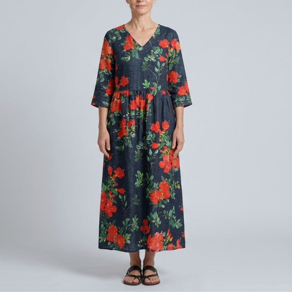 Wendy | Elegant Floral Summer Midi Dress