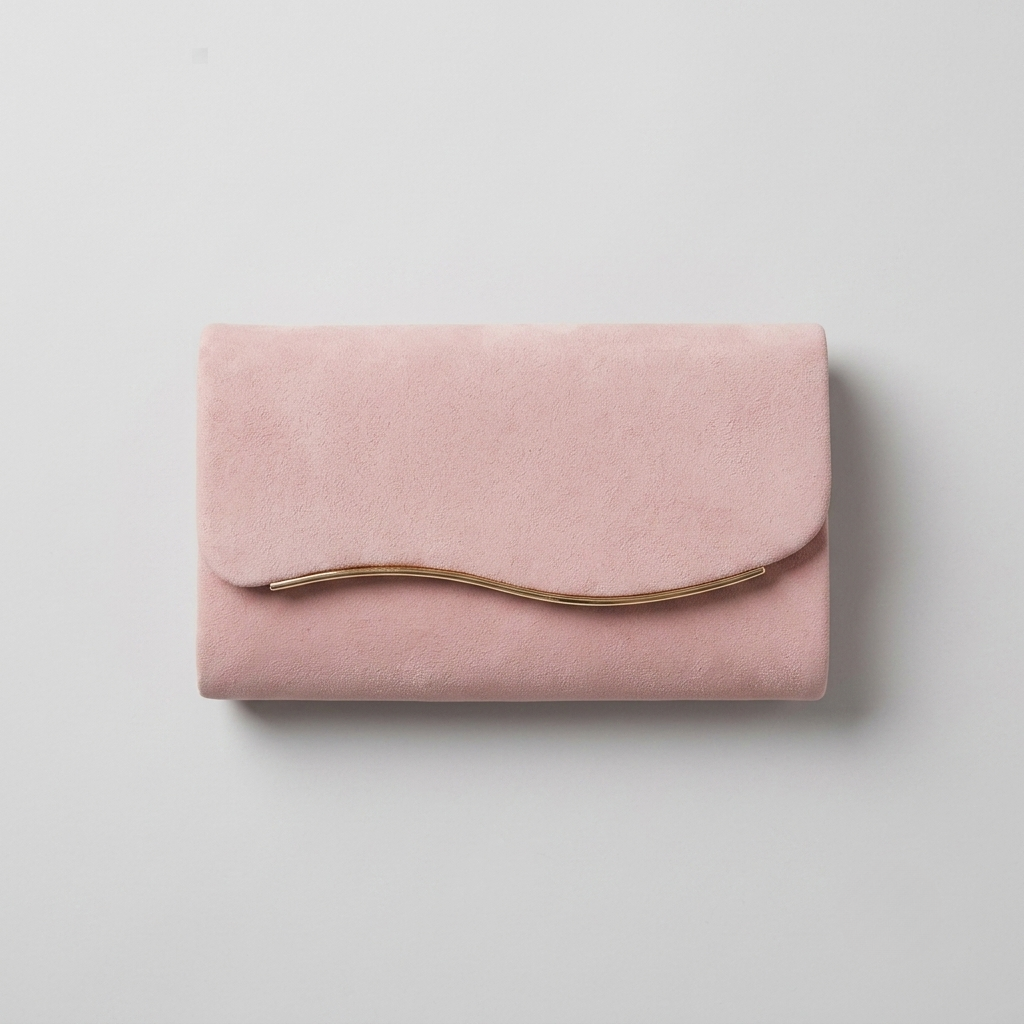 Noemi | Curved Metal Accent Envelope Clutch