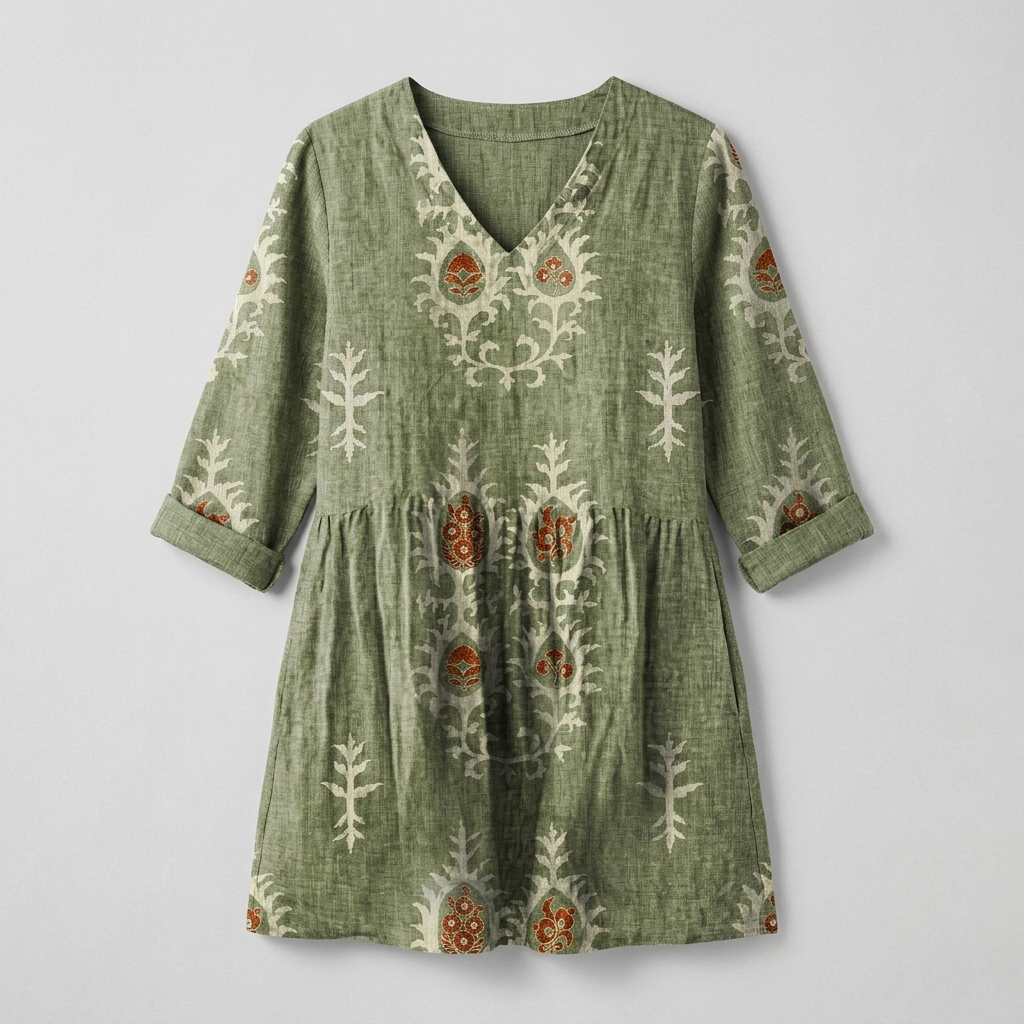 Elise | Elegant Long V-Neck Blouse