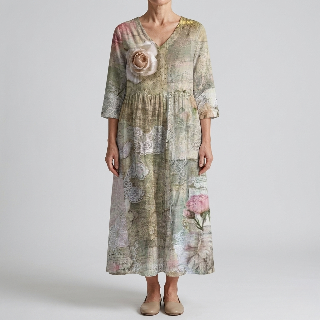 Fiona | Timeless Floral Elegance Midi Dress