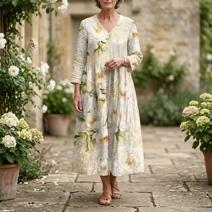 Anne | Floral Summer Midi Dress