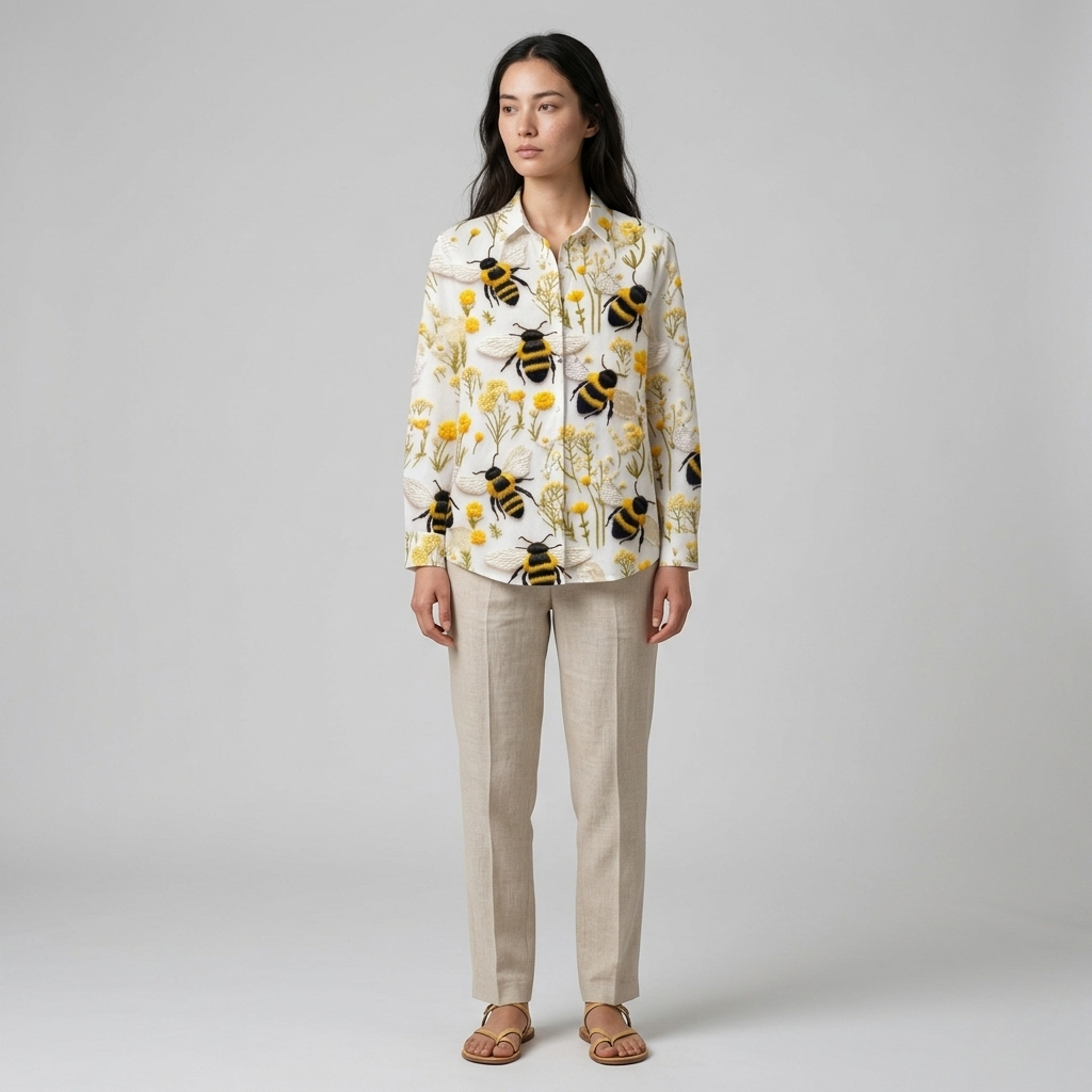 Fiorine | Golden Bee Button Blouse