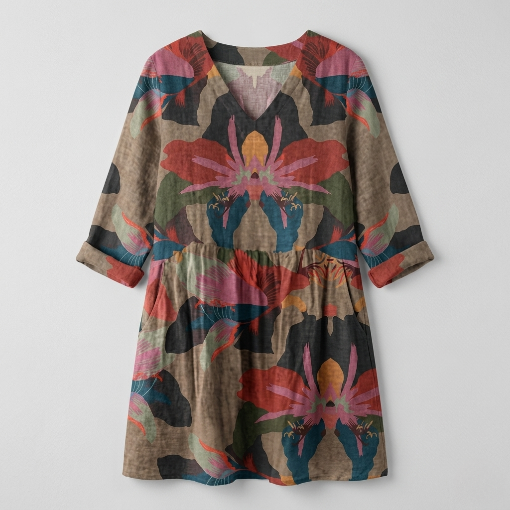 Sarah | Long Blouse with V-Neck