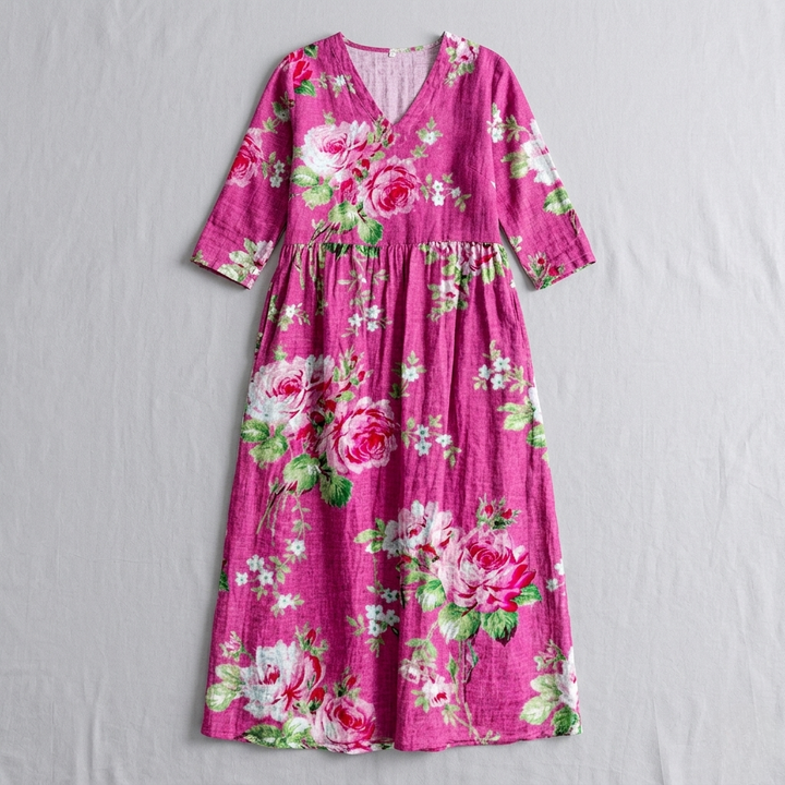 Fiona | Timeless Floral Summer Midi Dress
