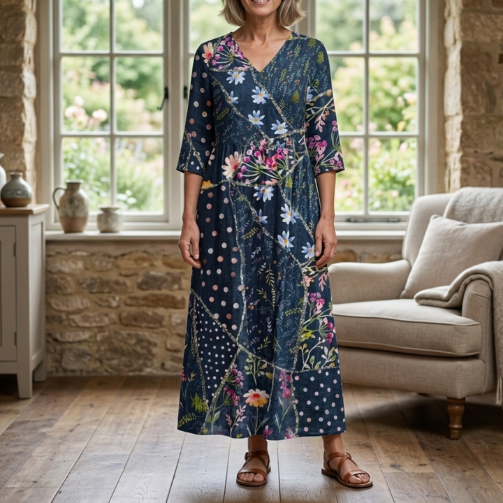 Linda | Floral Summer Midi Dress