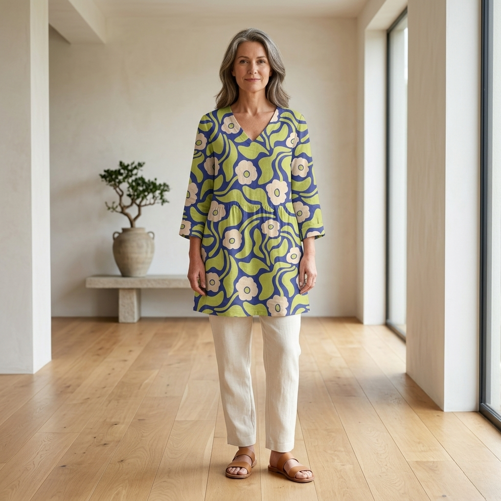Elodie | Long Blouse with V-Neck