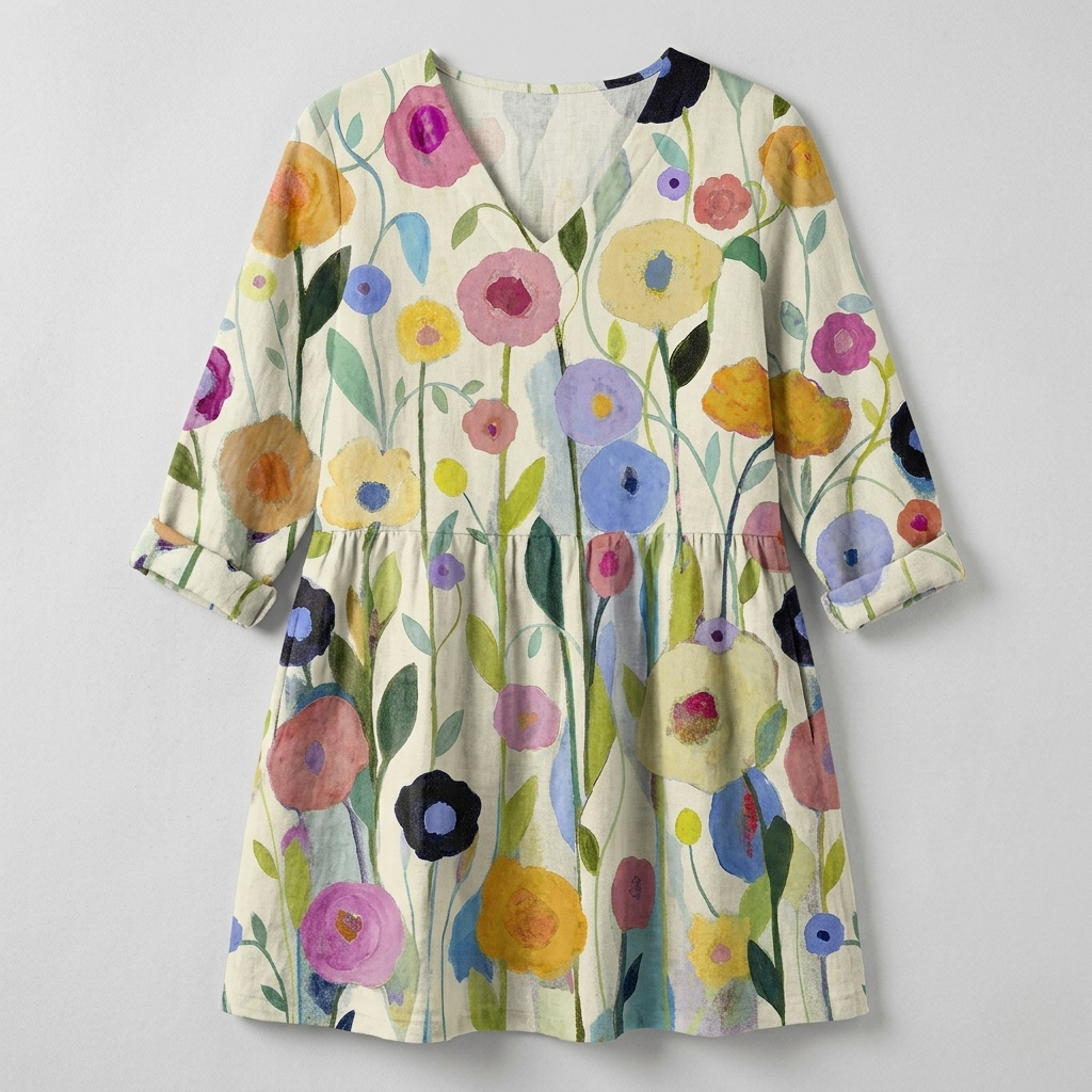 Louise | Fluid Long V-Neck Blouse