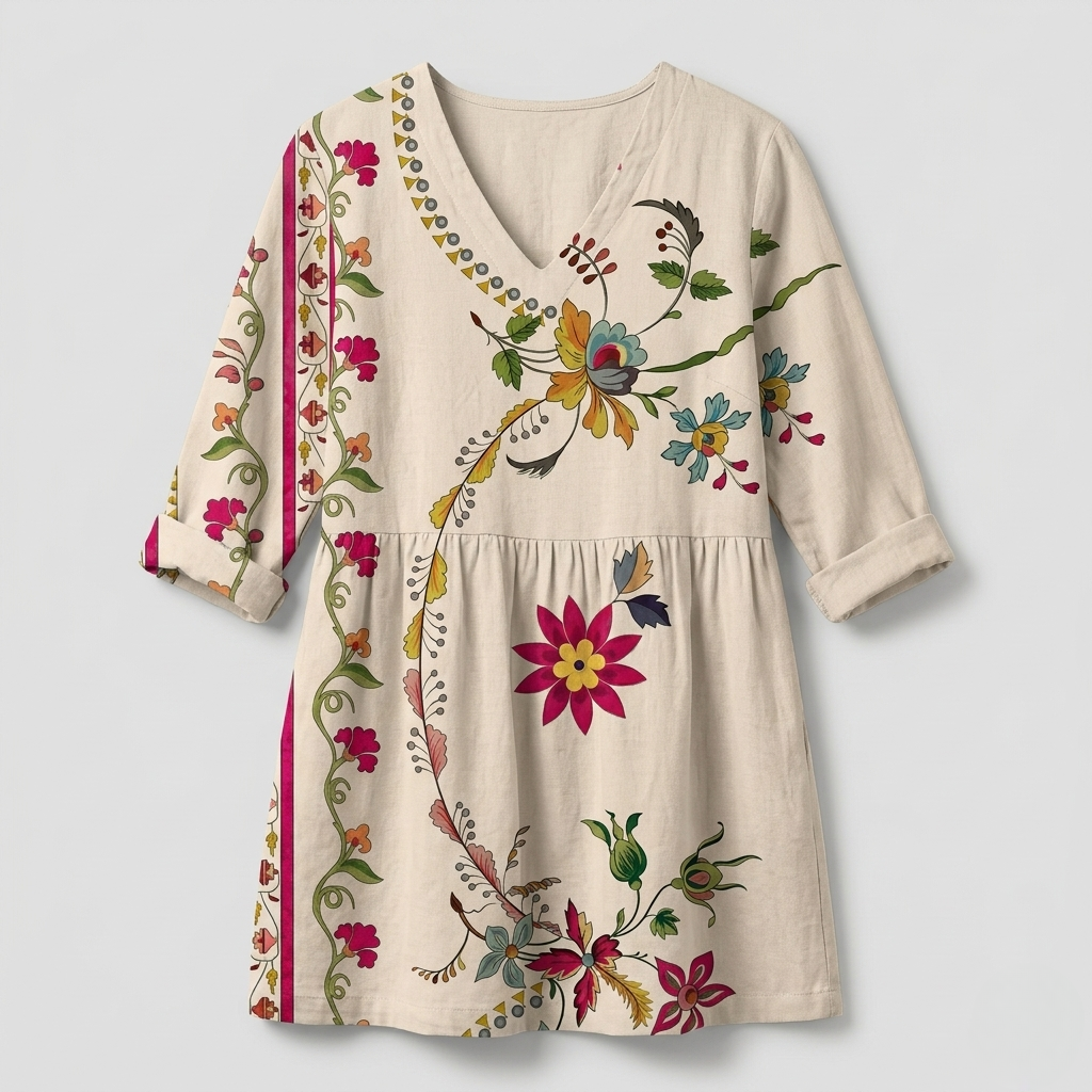Clara | Stylish Long V-Neck Blouse