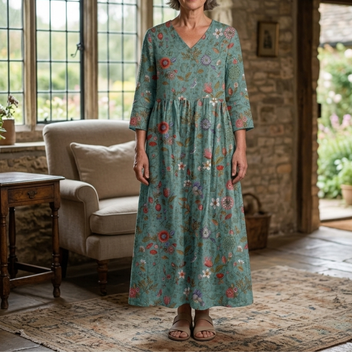 Olivia | Floral Summer Midi Dress