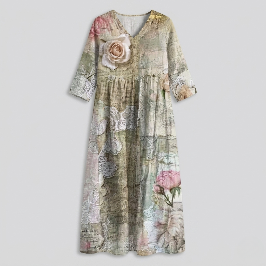 Fiona | Timeless Floral Elegance Midi Dress