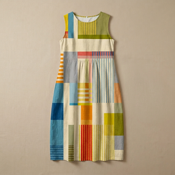 Eve | Geometric Print Midi Dress