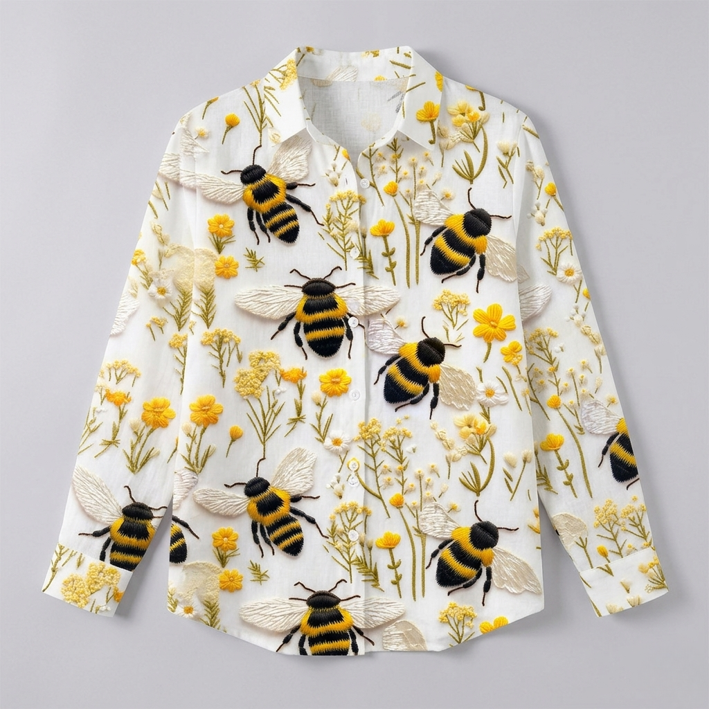 Fiorine | Golden Bee Button Blouse