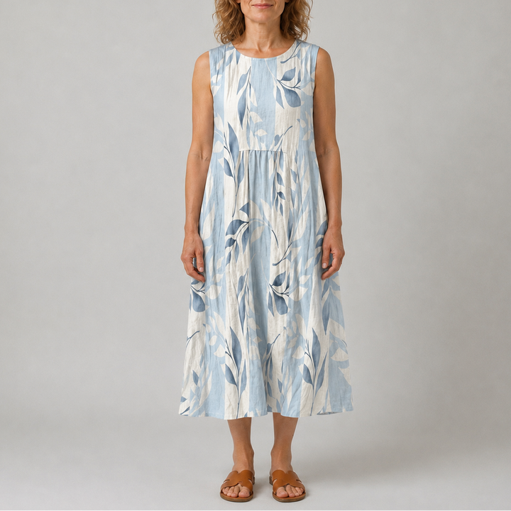 Jolie | Leaf Print Midi Dress