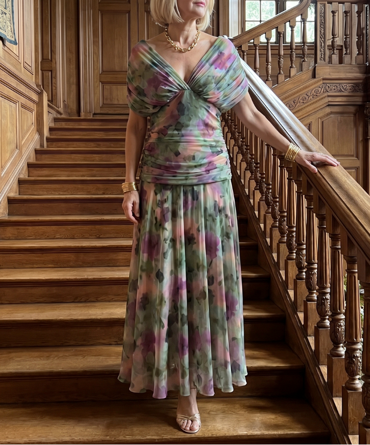 Calen | Off Shoulder Flow Midi Dress