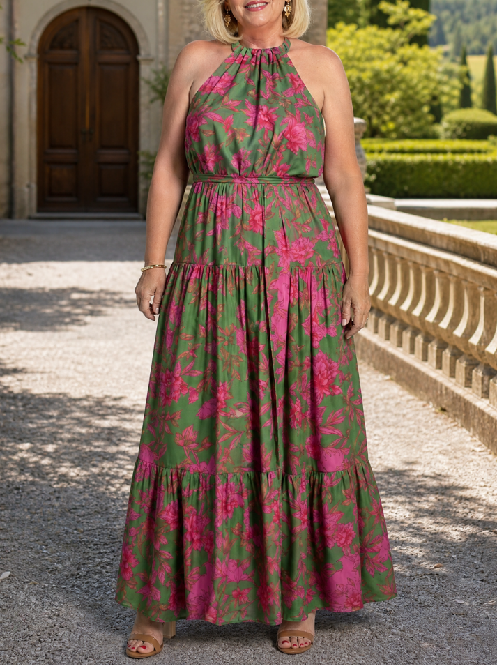 Rowen | Draped Halter Midi Dress
