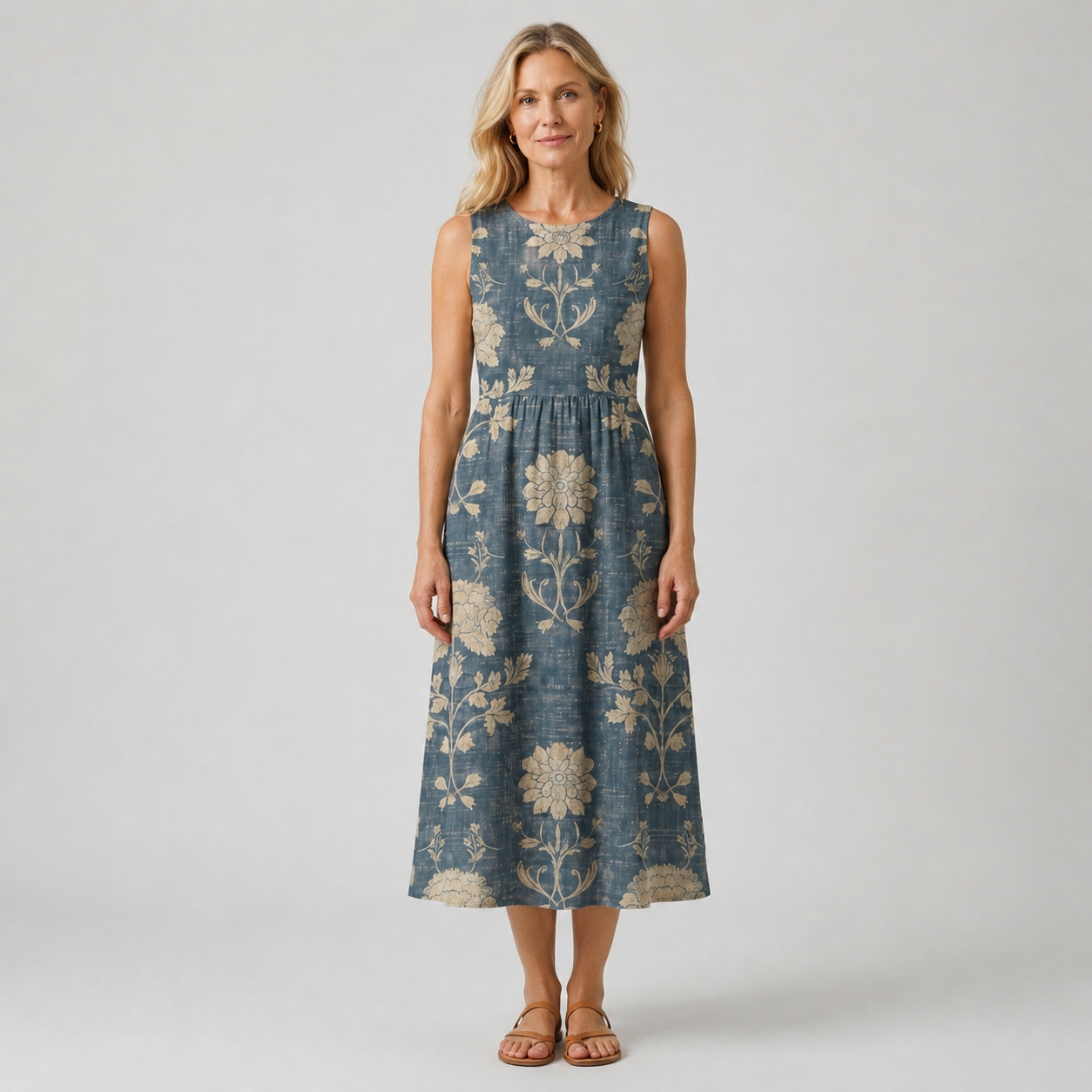 Belle | Boho Floral Midi Dress