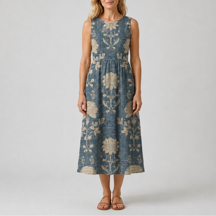 Belle | Boho Floral Midi Dress