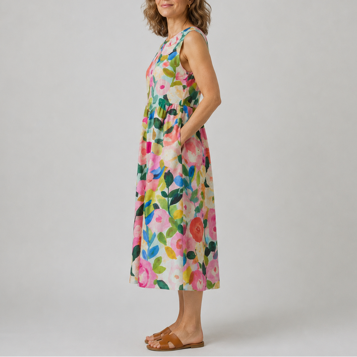 Ava | Floral Print Midi Dress