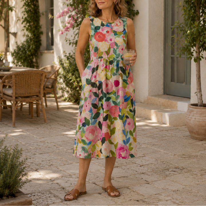 Ava | Floral Print Midi Dress