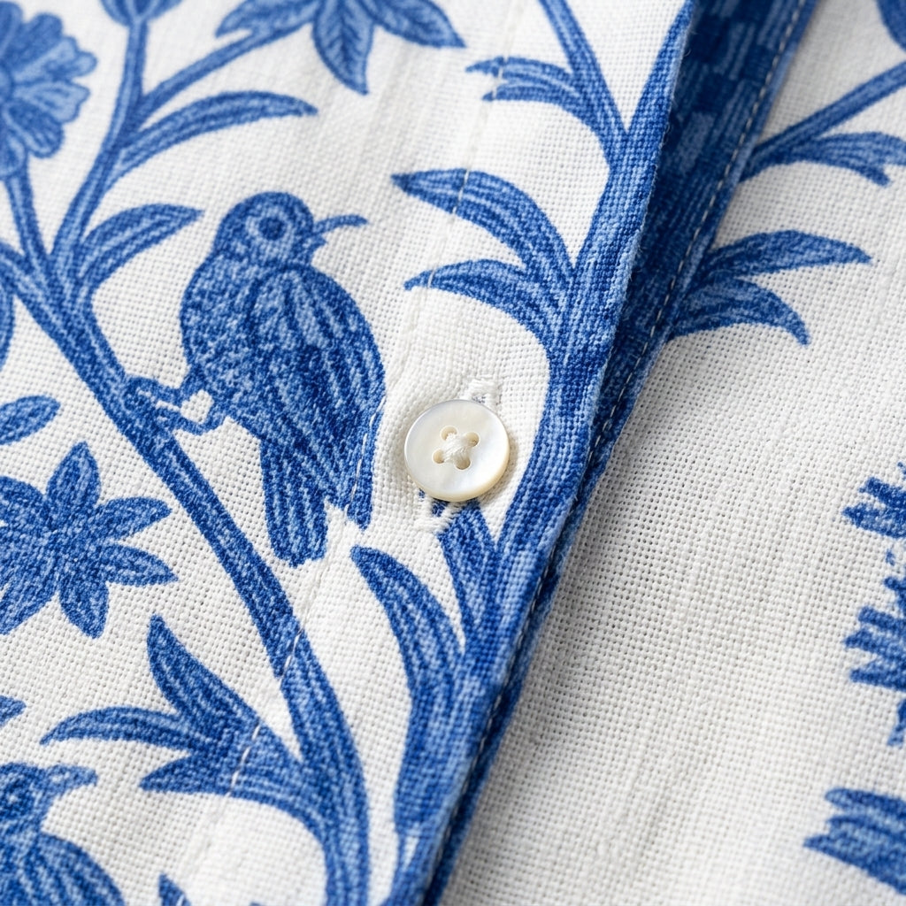 Frederikke | Blue Garden Button Blouse