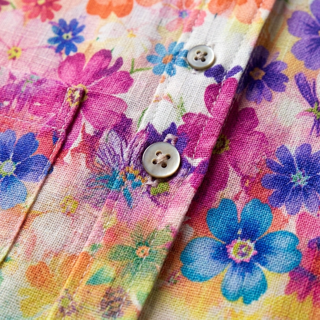 Valeria | Artistic Print Button Blouse