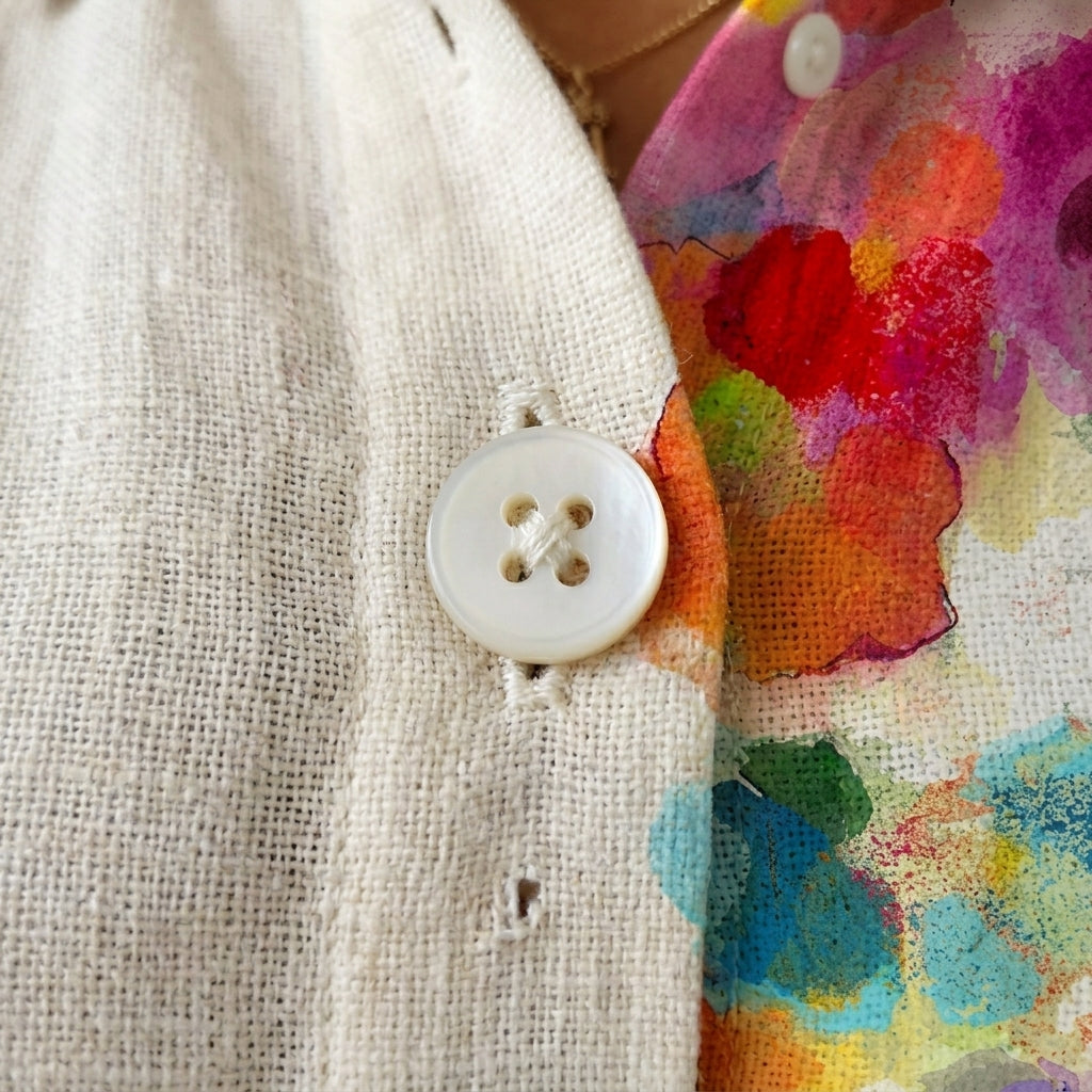 Elara | Watercolour Floral Button Blouse
