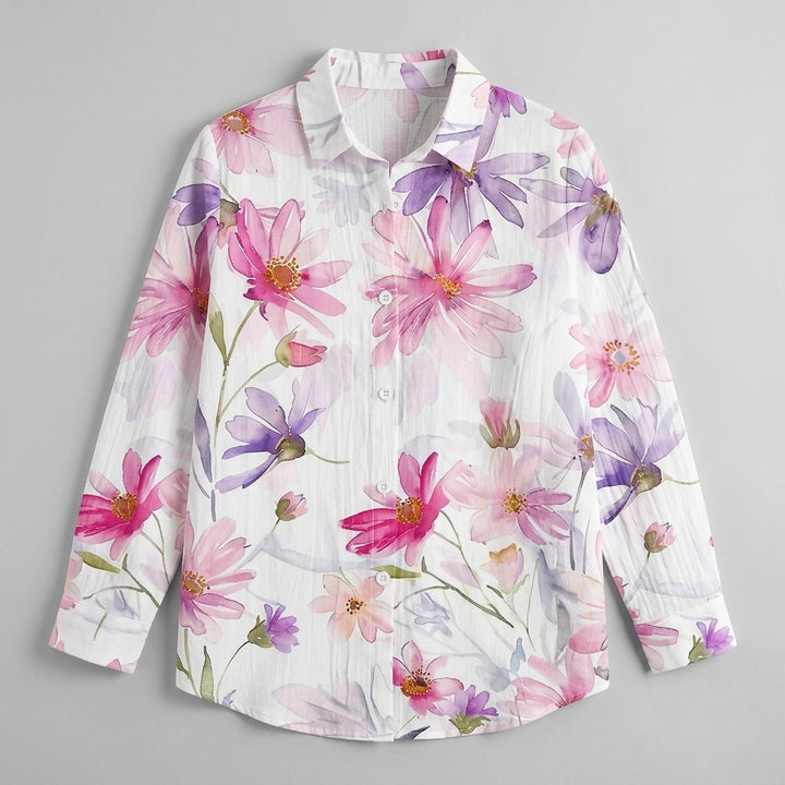 Delilah | Artistic Print Button Blouse
