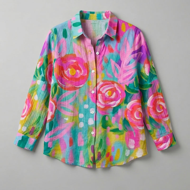 Anica | Artistic Print Button Blouse