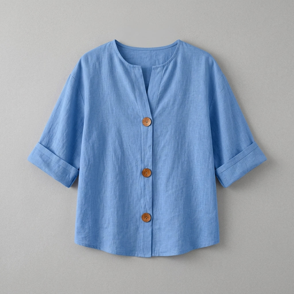 Olivia | Linen Loose Summer Blouse