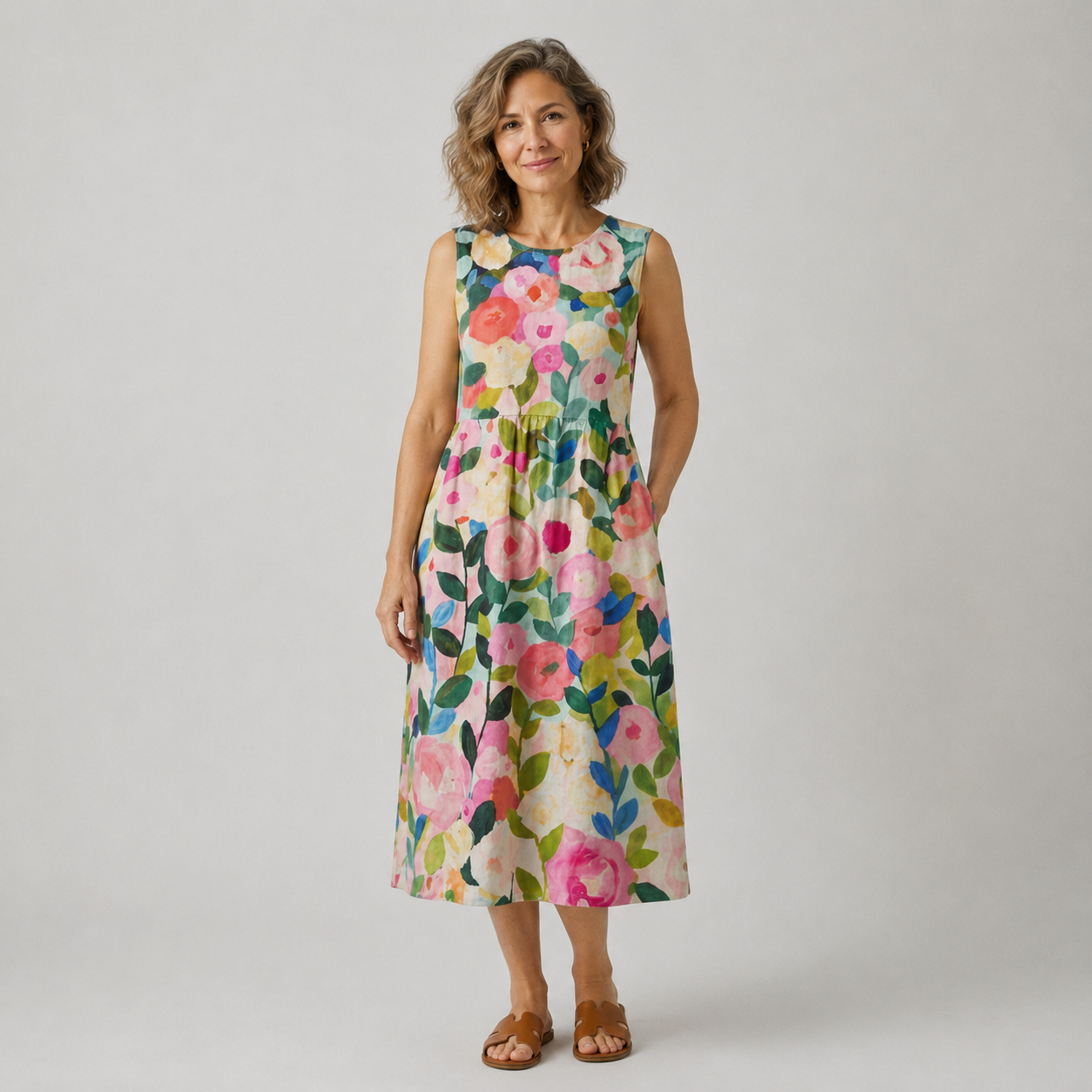 Ava | Floral Print Midi Dress