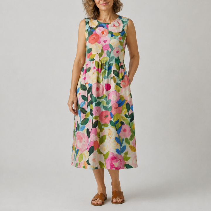 Ava | Floral Print Midi Dress