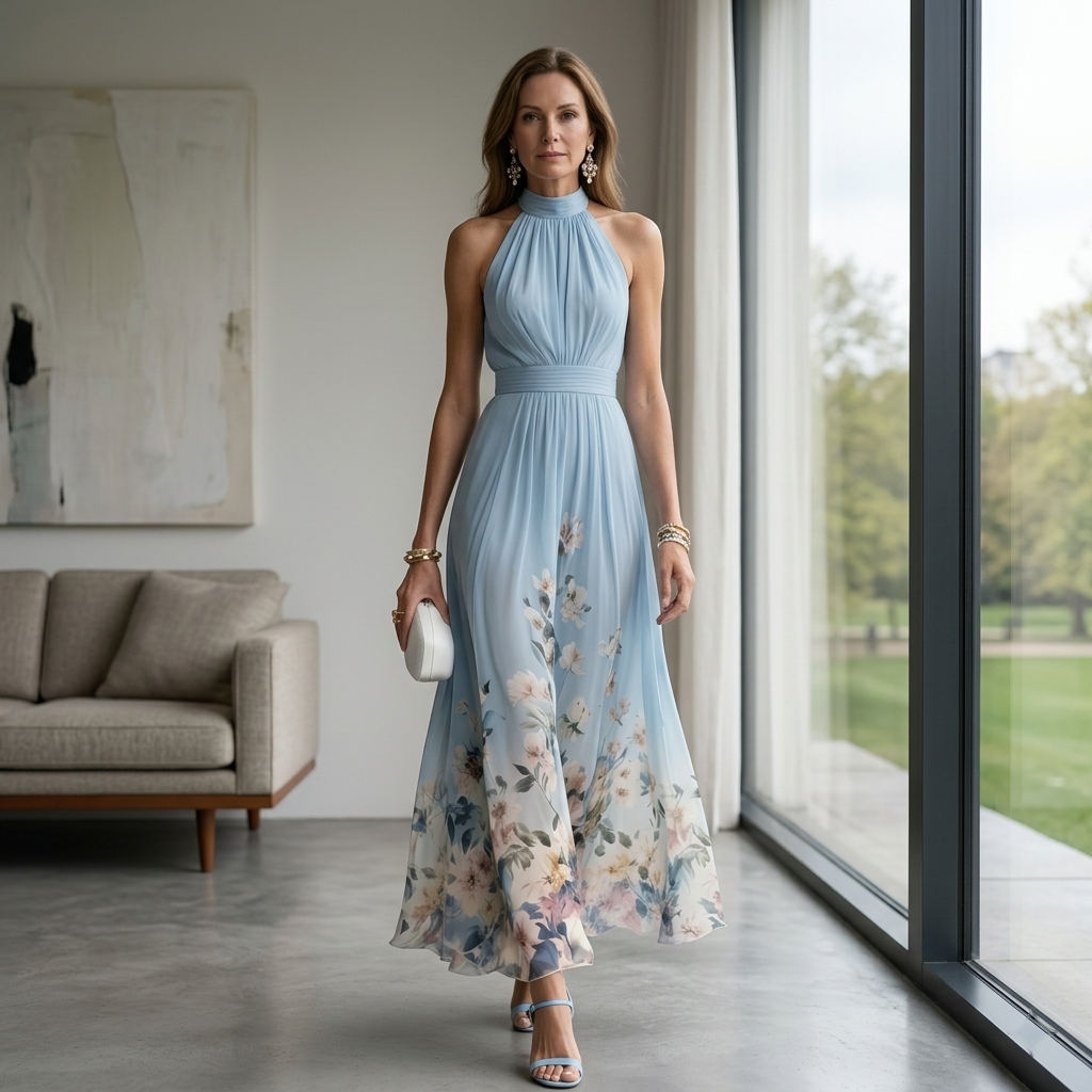 Kezia | Floral Halter Maxi Dress