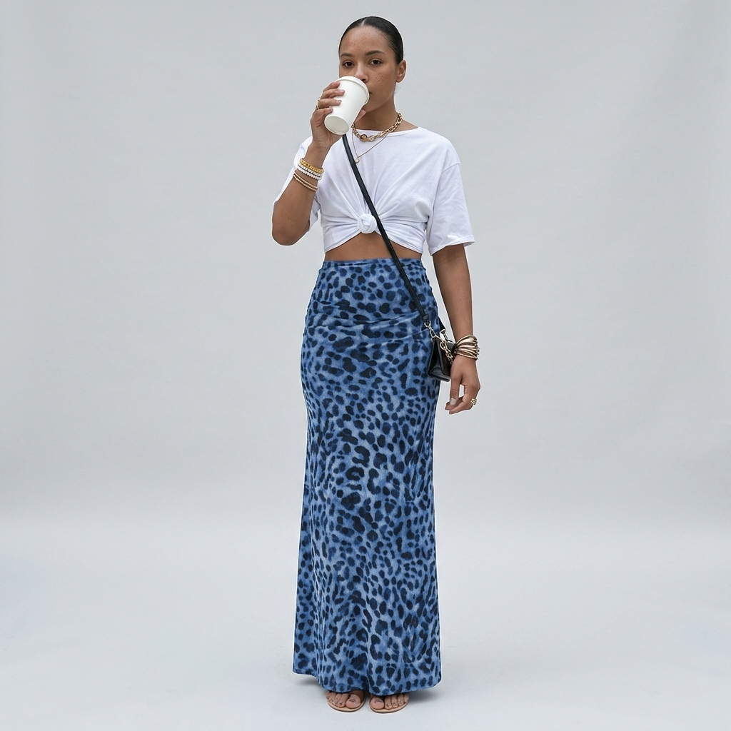 Thora | Leopard Print Midi Skirt