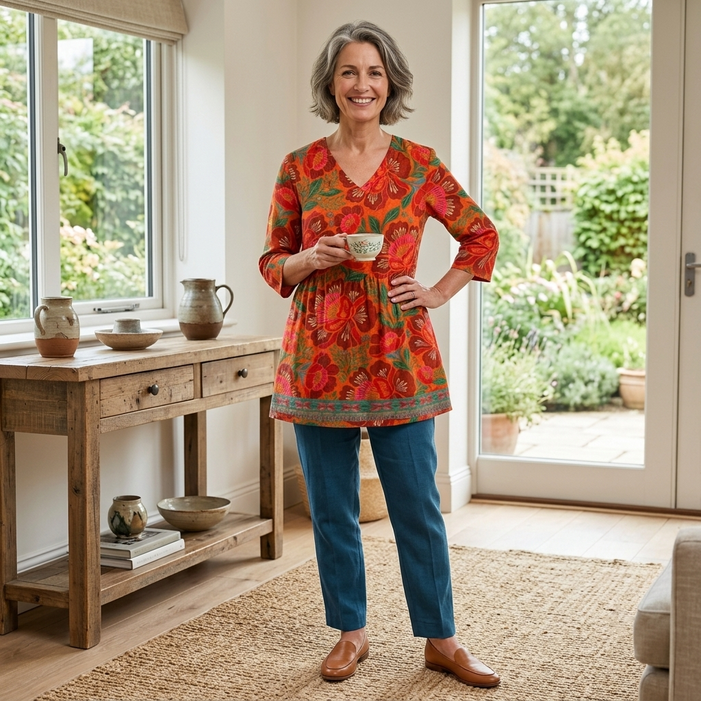 Marion | Fluid Long V-Neck Blouse
