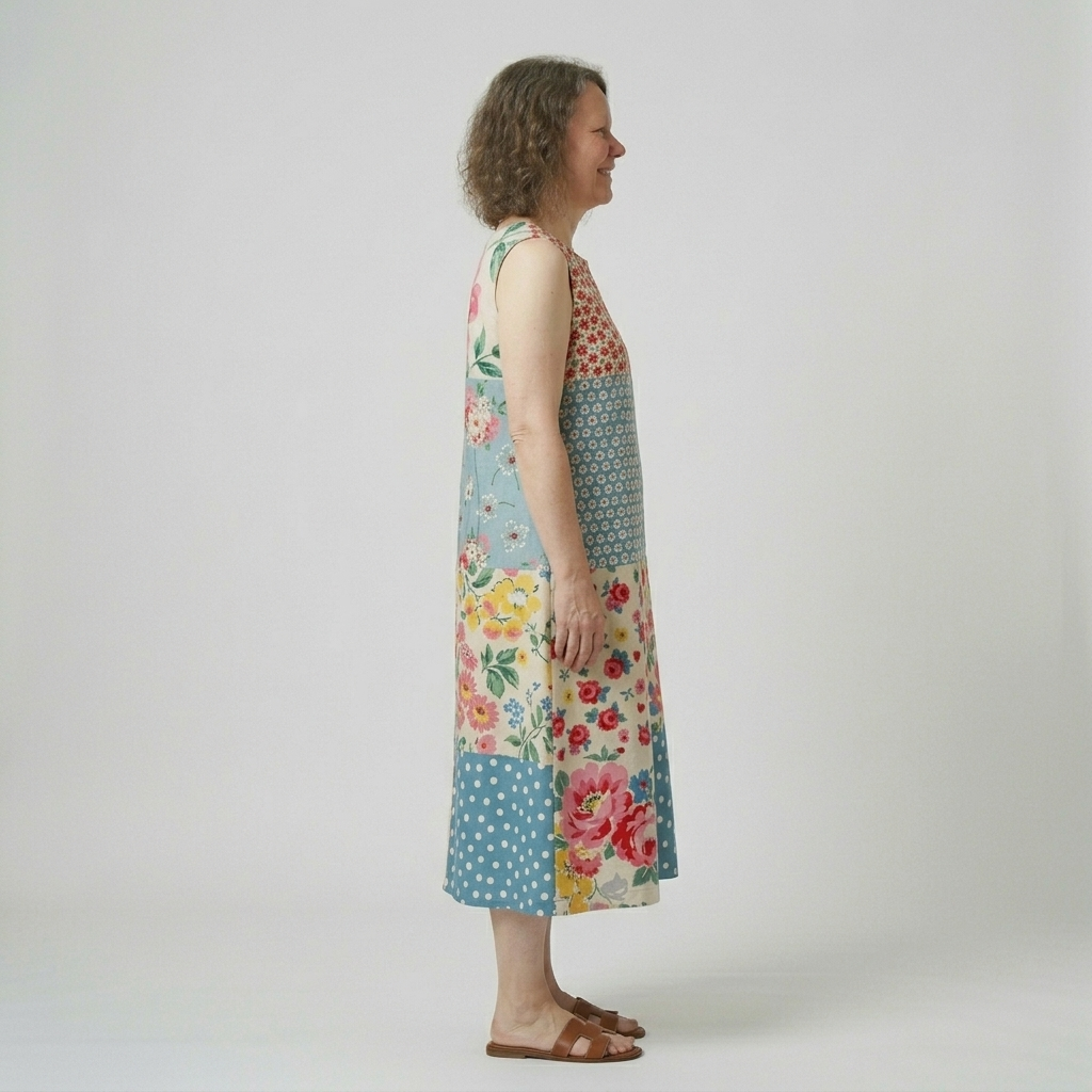 Anna | Patchwork Print Midi Dress