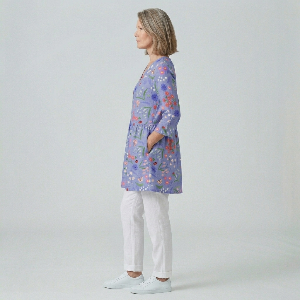 Aline | Flowing Long V-Neck Blouse