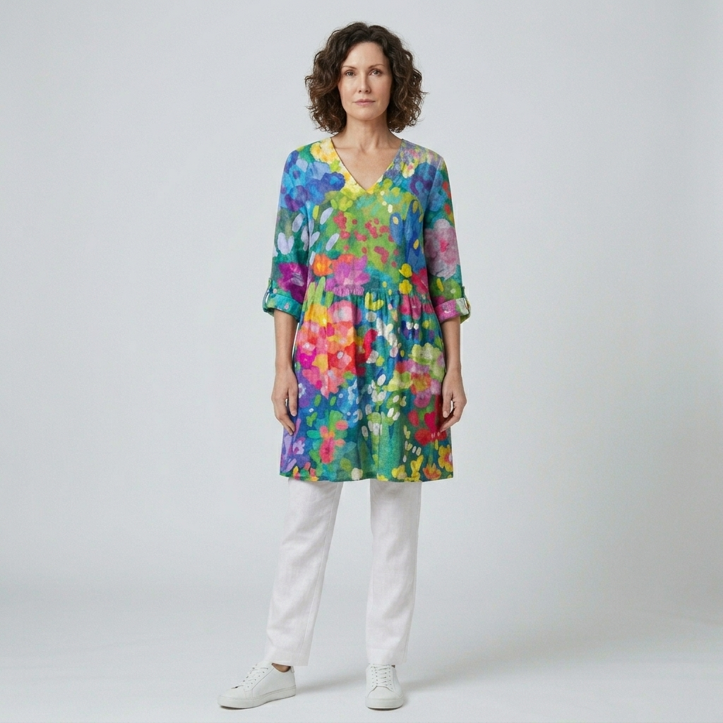 Maelle | Long Blouse with V-Neck
